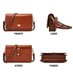 BOLSA FEMININA FOXER TRABSVERSAL  FEITA EM COURO REFINADO MODELO CHARLOTTE BROWN