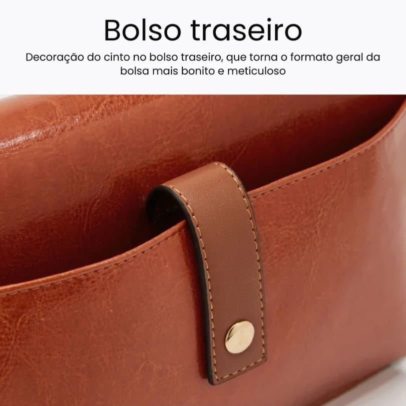 BOLSA FEMININA FOXER TRABSVERSAL  FEITA EM COURO REFINADO MODELO CHARLOTTE BROWN
