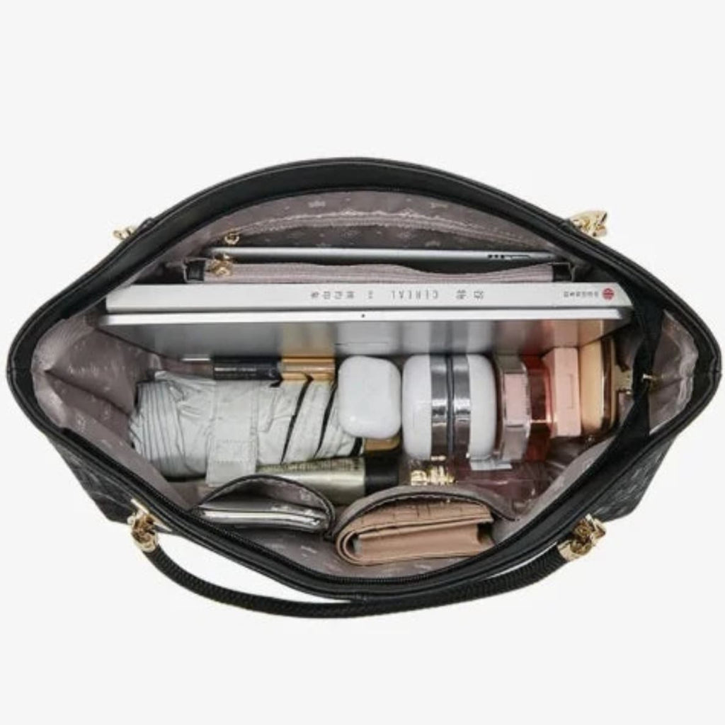 BOLSA FEMININA FOXER FEITA EM COURO GENUÍNO MODELO  ICONIQUE  BLACK