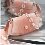 BOLSA FEMONINA FOXER TRANSVERSAL FEITA EM COURO GENUÍNO MODELO ROSE LUMIÈRE