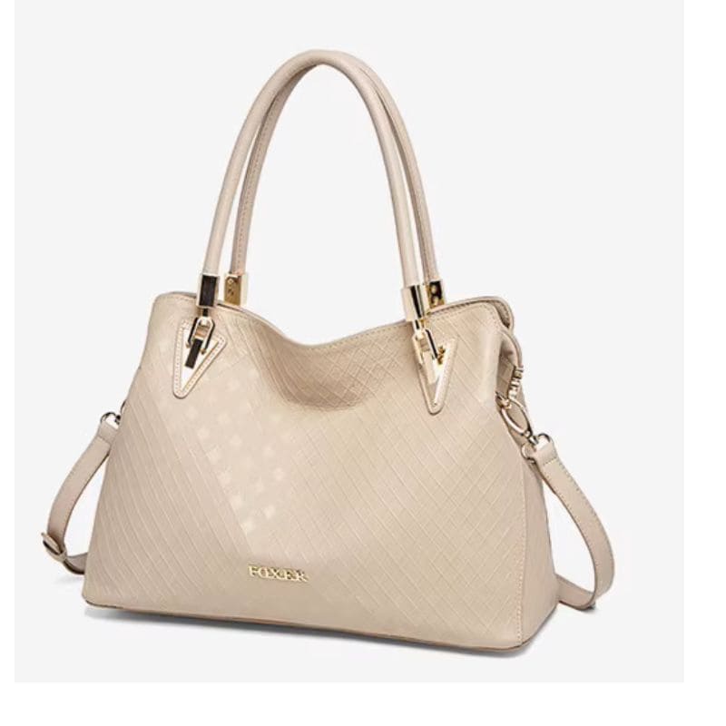 BOLSA FEMININA FOXER FEITAM COURO REFINADO MODELO VERONA BEIGE