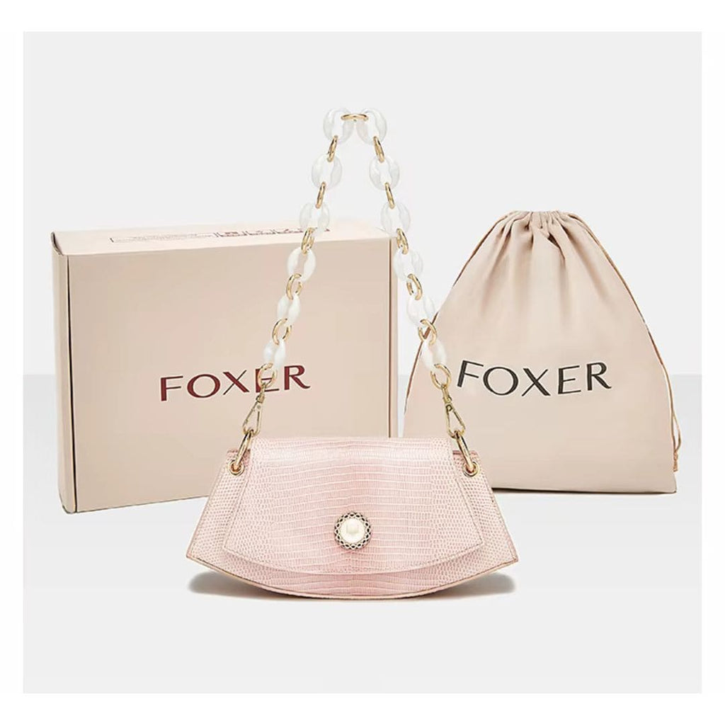 BOLSA FEMONINA FOXER TRANSVERSAL FEITA EM COURO GENUÍNO MODELO ROSE LUMIÈRE