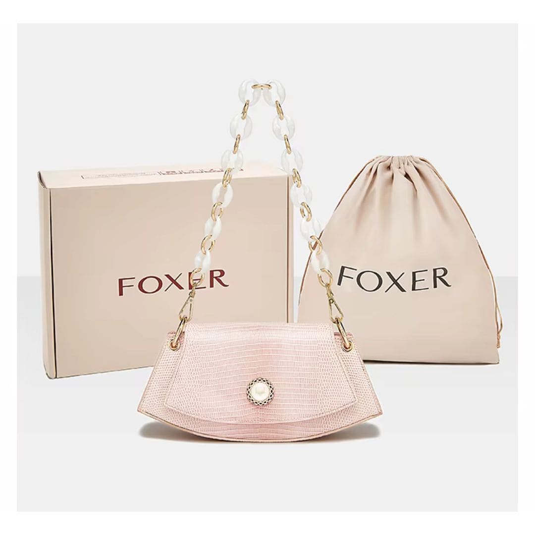 BOLSA FEMONINA FOXER TRANSVERSAL FEITA EM COURO GENUÍNO MODELO ROSE LUMIÈRE