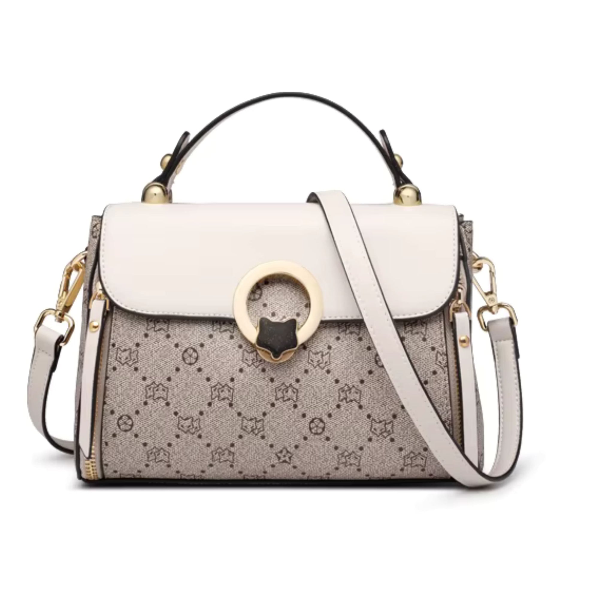 BOLSA FEMININA FOXER FEITA EM COURO REFINADO MODELO CÉLINEA GRAY