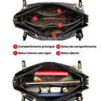 BOLSA FEMININA EM COURO GENNUÍNO FOXER – MODELO BLACK ROYALE