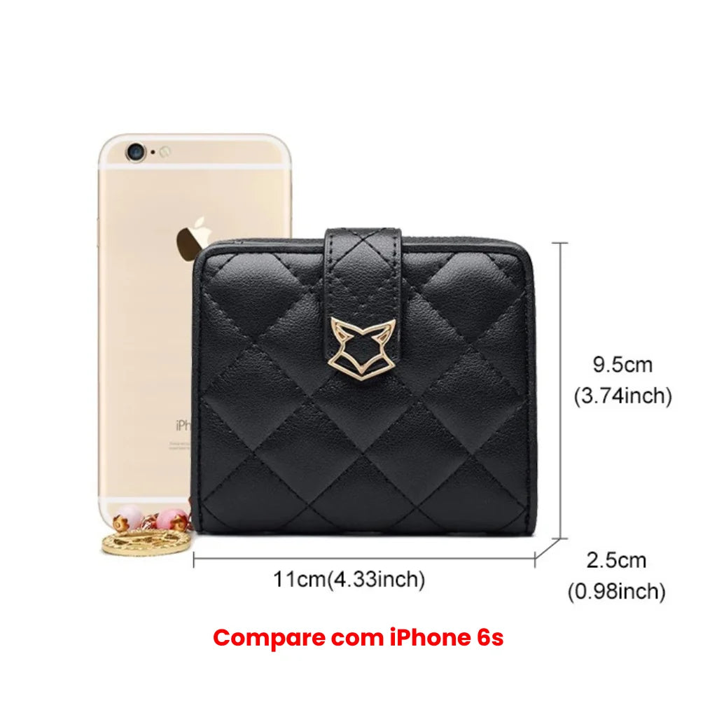 CARTEIRA FEMININA FOXER FEITA EM COURO MODELO ORLÈNE BLACK