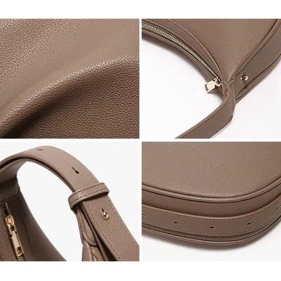 BOLSA FEMININA DE OMBRO FOXER FEITA EM COURO LEGÍTIMO MODELO LUNÉRA BROWN
