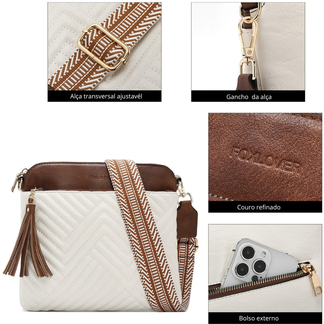 BOLSA FEMININA TRANSVERSAL  FOXER MODELO ALTHÉA  WHAIT