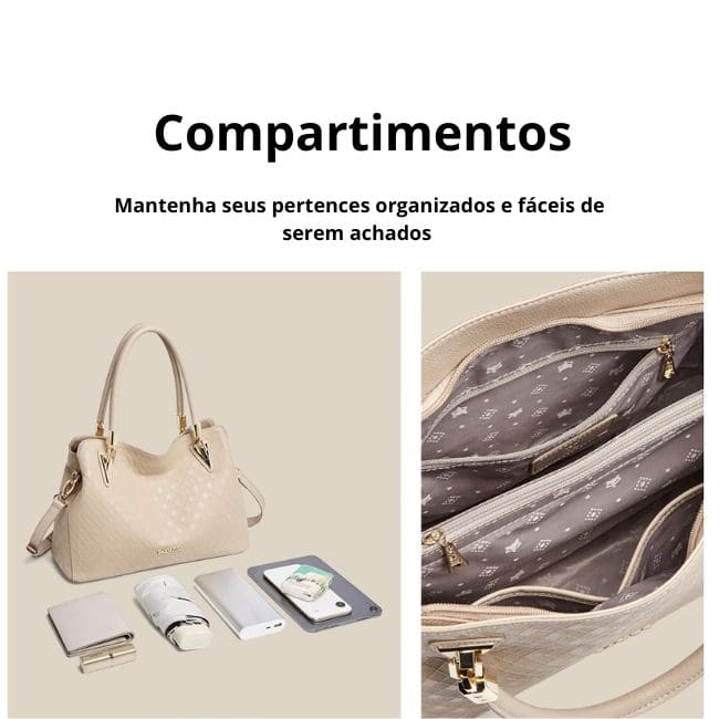 BOLSA FEMININA FOXER FEITA EM COURO GENUÍNO MODELO FOXER MONTAIGNE