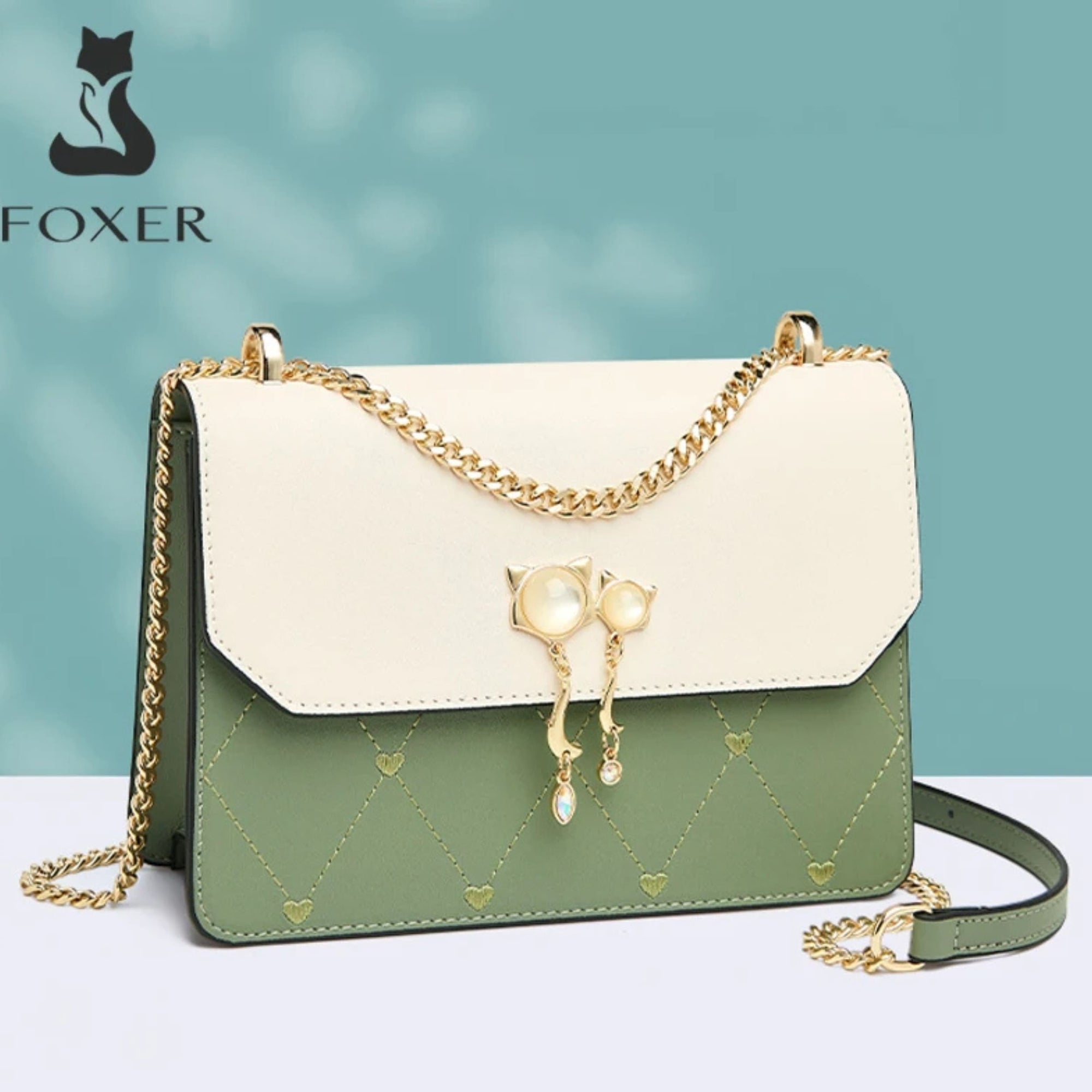 BOLSA FEMININA FOXER FEITAM EM COURO REFINADO MODELO BELLA DUO CHARM