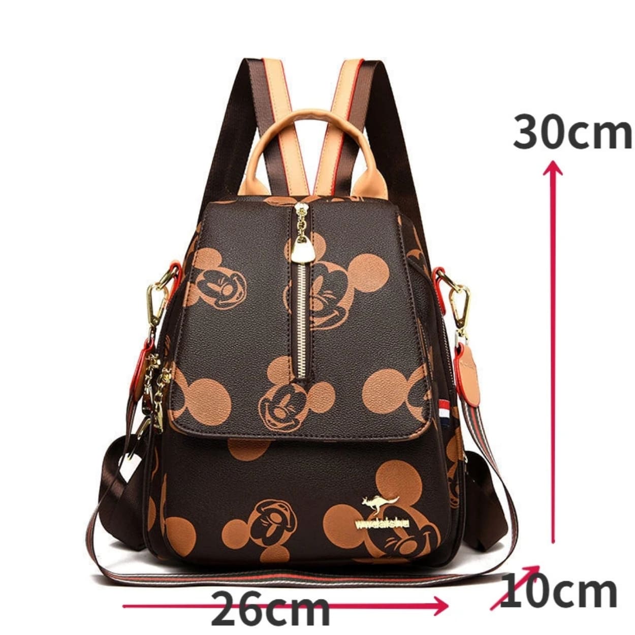 MOCHILA FEMININA FEITA EM COURO MODELO MICKEY MOUSE