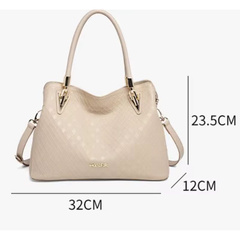 BOLSA FEMININA FOXER FEITAM COURO REFINADO MODELO VERONA BEIGE