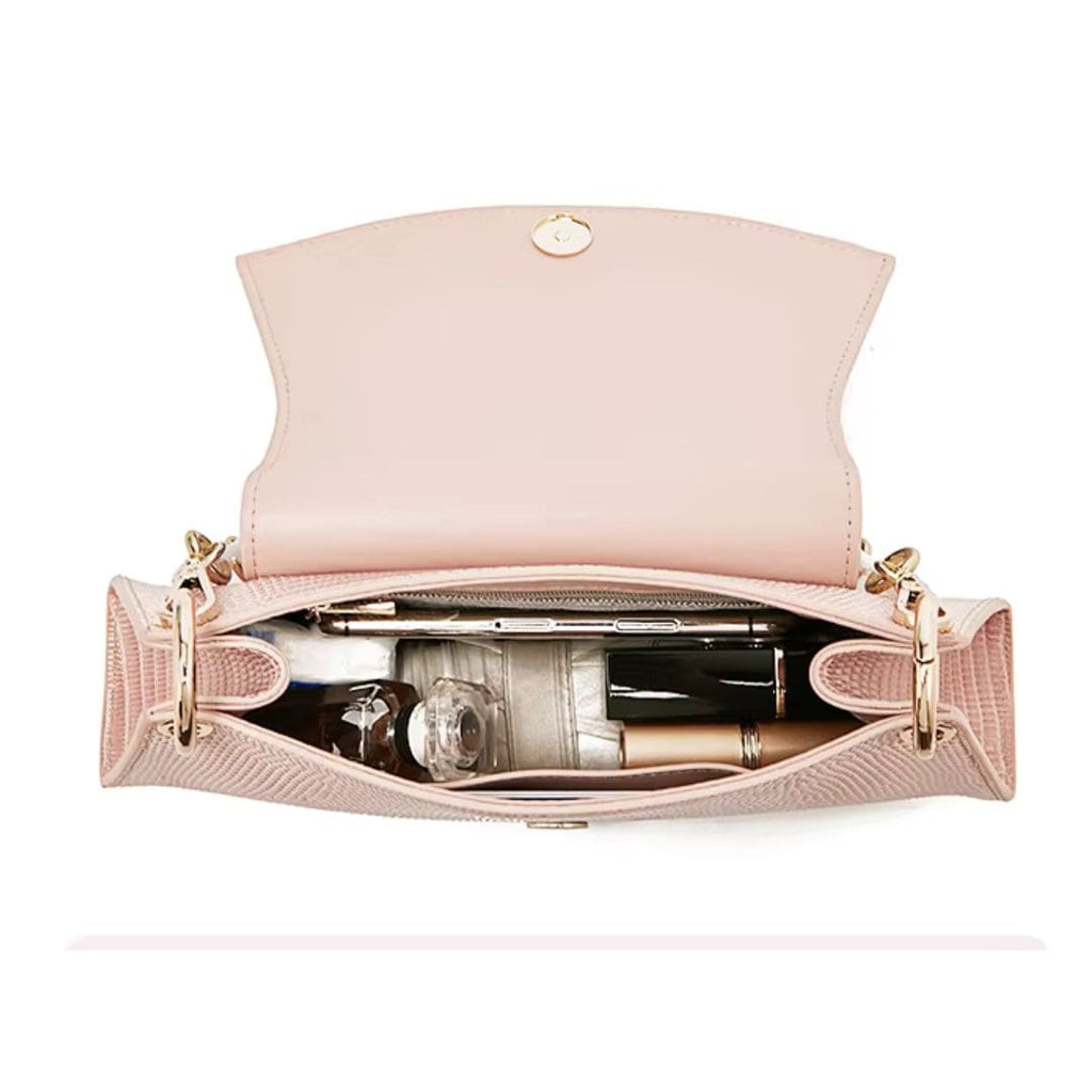 BOLSA FEMONINA FOXER TRANSVERSAL FEITA EM COURO GENUÍNO MODELO ROSE LUMIÈRE