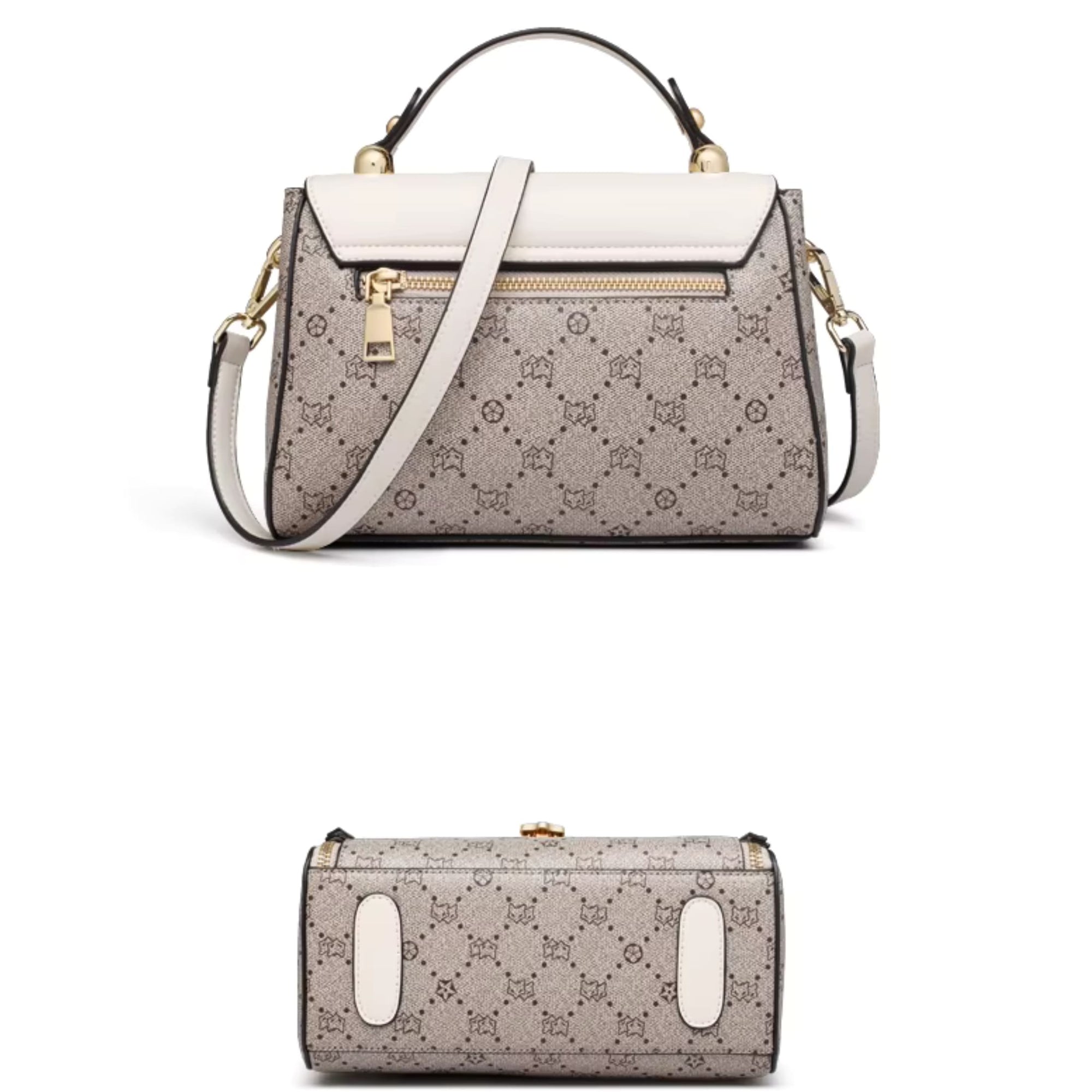 BOLSA FEMININA FOXER FEITA EM COURO REFINADO MODELO CÉLINEA GRAY
