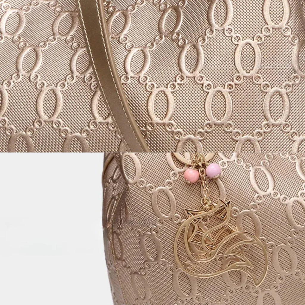 BOLSA FEMININA FOXER TRANVERSAL FEITA EM  COURO GENUÍNO MODELO ALMA GOLDEN