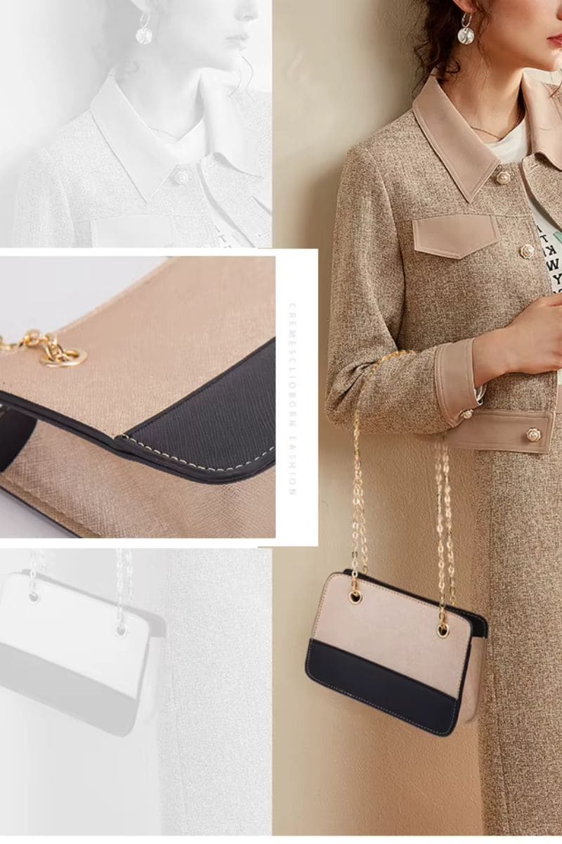 Conjunto Bolsa feminina transversal  feita em couro sintético  modelo Zafira