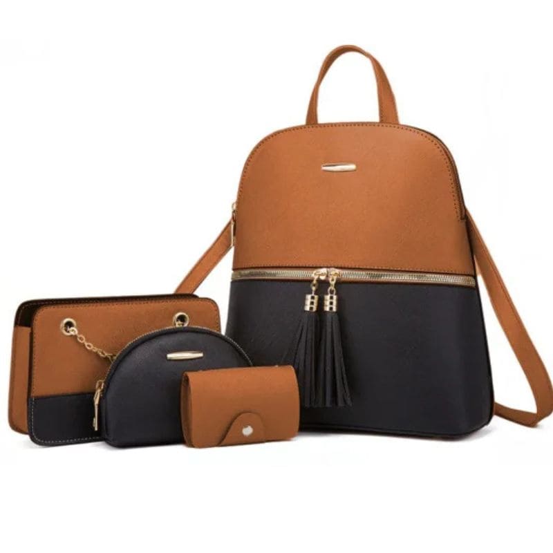 Conjunto Bolsa feminina transversal  feita em couro sintético  modelo Zafira