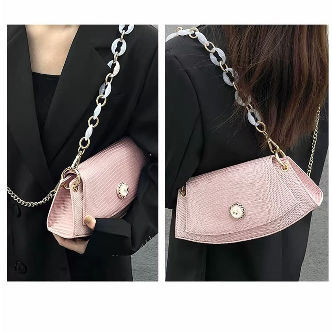 BOLSA FEMONINA FOXER TRANSVERSAL FEITA EM COURO GENUÍNO MODELO ROSE LUMIÈRE
