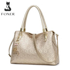 BOLSA FEMININA FOXER TRANVERSAL FEITA EM  COURO GENUÍNO MODELO ALMA GOLDEN