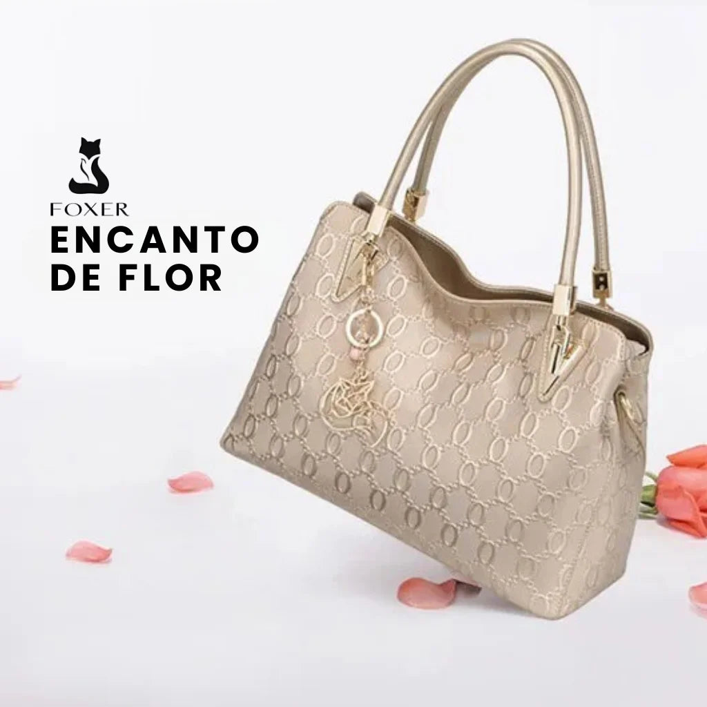 BOLSA FEMININA FOXER TRANVERSAL FEITA EM  COURO GENUÍNO MODELO ALMA GOLDEN