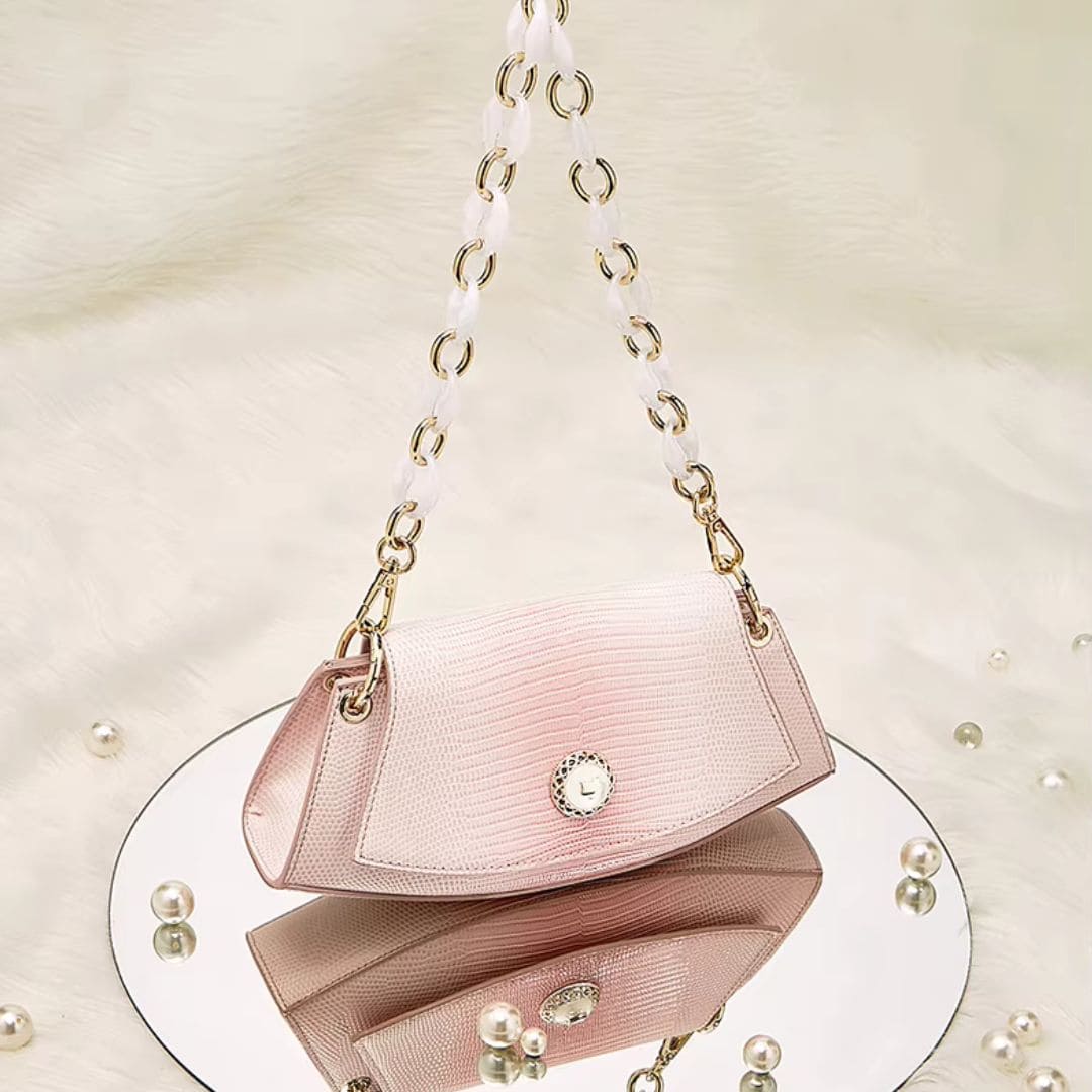 BOLSA FEMONINA FOXER TRANSVERSAL FEITA EM COURO GENUÍNO MODELO ROSE LUMIÈRE