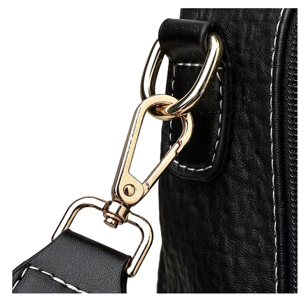 MOCHILA FEMININA PRETA FEITA EM COURO MODELO SERENA BLACK