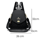 MOCHILA FEMIINA FEITA EM COURO REFINADO MODELO BELLA LUXE BLACK
