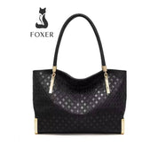 BOLSA FEMININA FOXER FEITA EM COURO GENUÍNO  MODELO LUX DIAMONDBLACK