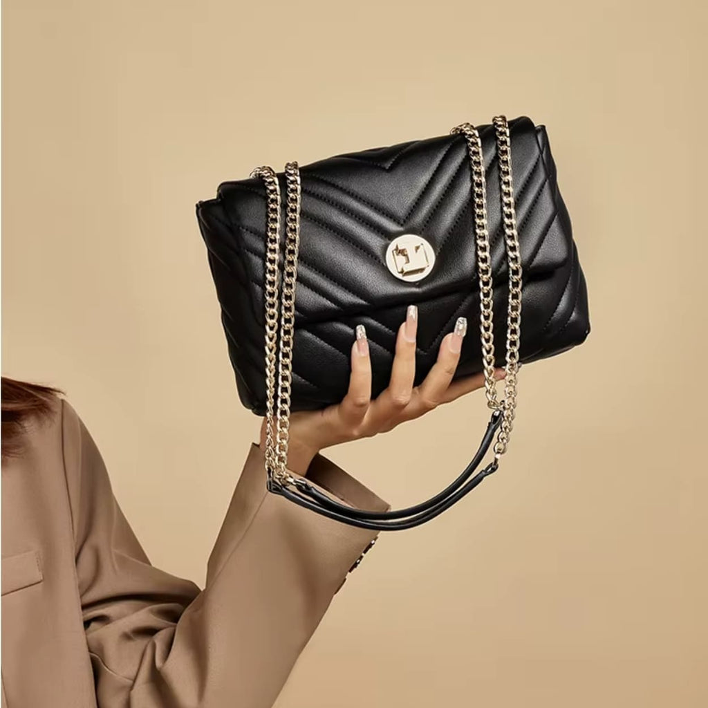 BOLSA FEMININA FOXER MODELO LUXE FLAP BLACK