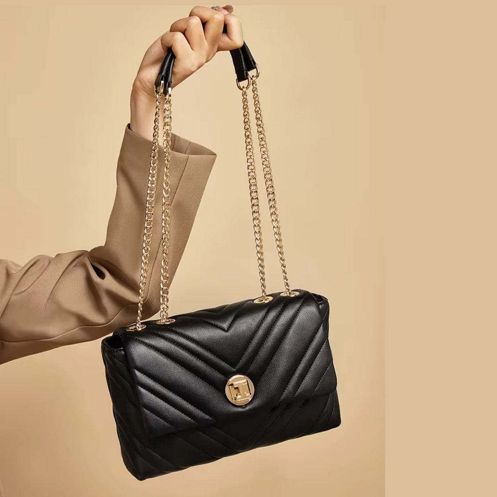 BOLSA FEMININA FOXER MODELO LUXE FLAP BLACK