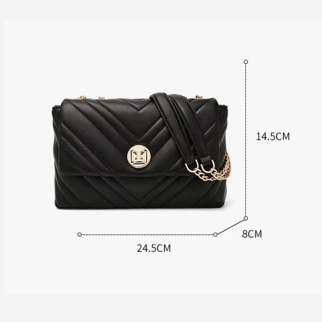 BOLSA FEMININA FOXER MODELO LUXE FLAP BLACK