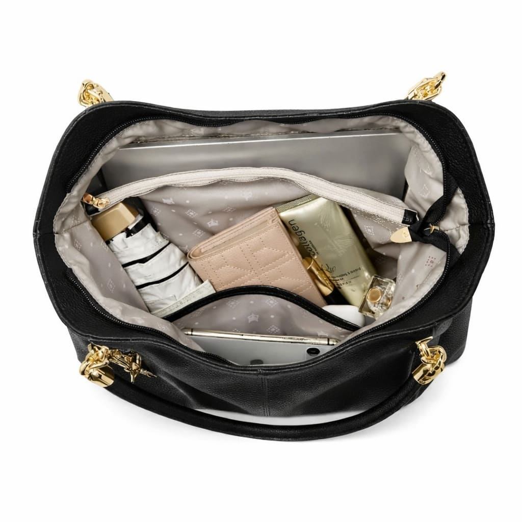 Interior da bolsa feminina FOXER Saint Germain