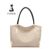 BOLSA FEMININA EM COURO LEGÍTIMO FOXER MODELO VELLUTO BEIGE