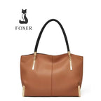 BOLSA FEMININA EM COURO LEGÍTIMO FOXER MODELO VELLUTO BROWN