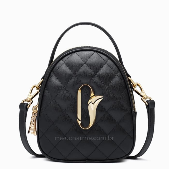 BOLSA FEMININA FOXER FEITA EM COURO REFINADO  MODELO JOLIE BLACK