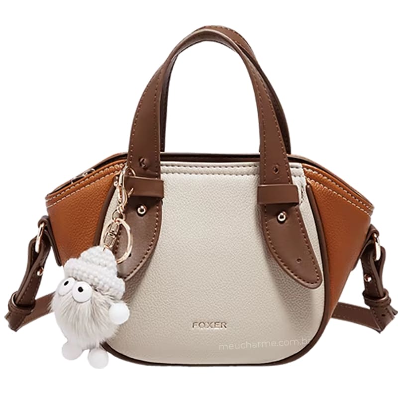 BOLSA FEMININA TRANSVERSAL FOXER FEITA EM COURO  MODELO VÉRONA OFF WHITE