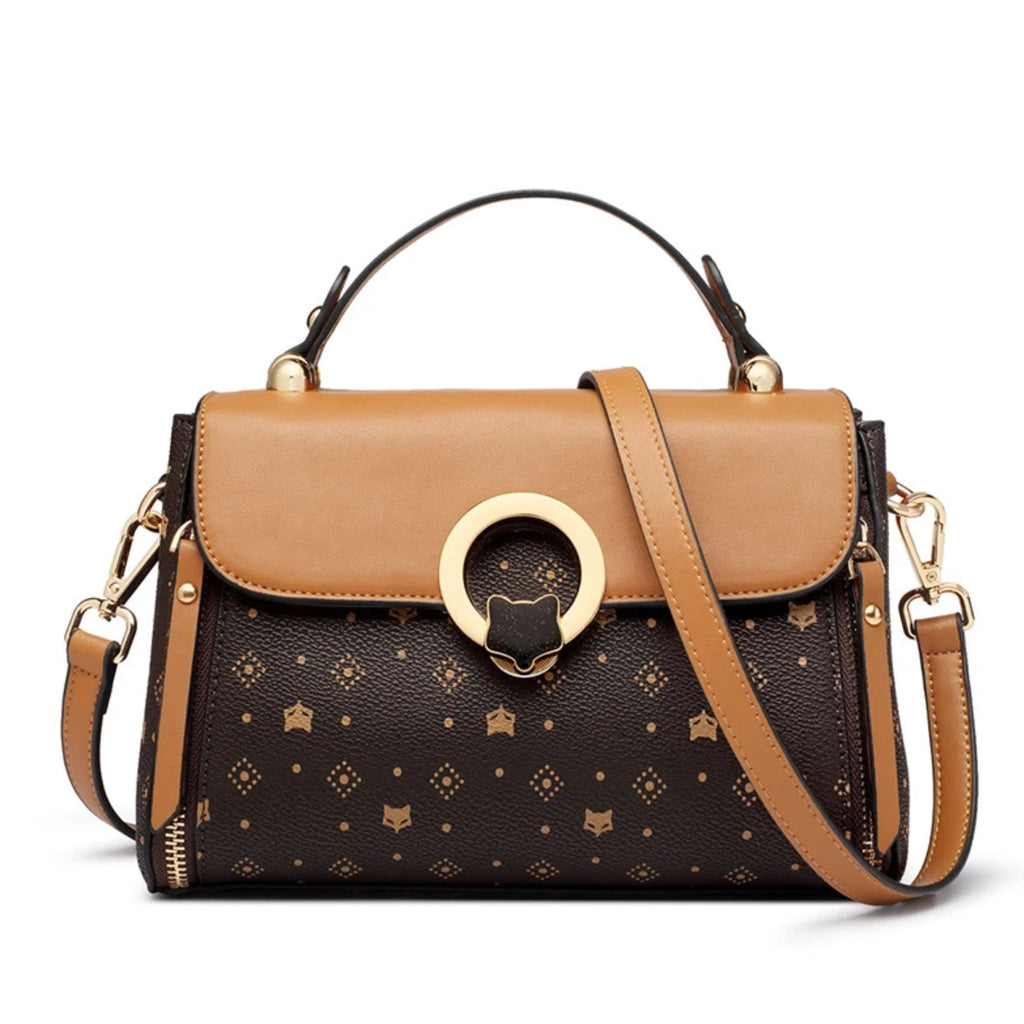 BOLSA FEMININA FOXER FEITA EM COURO REFINADO MODELO CÉLINEA BROWN