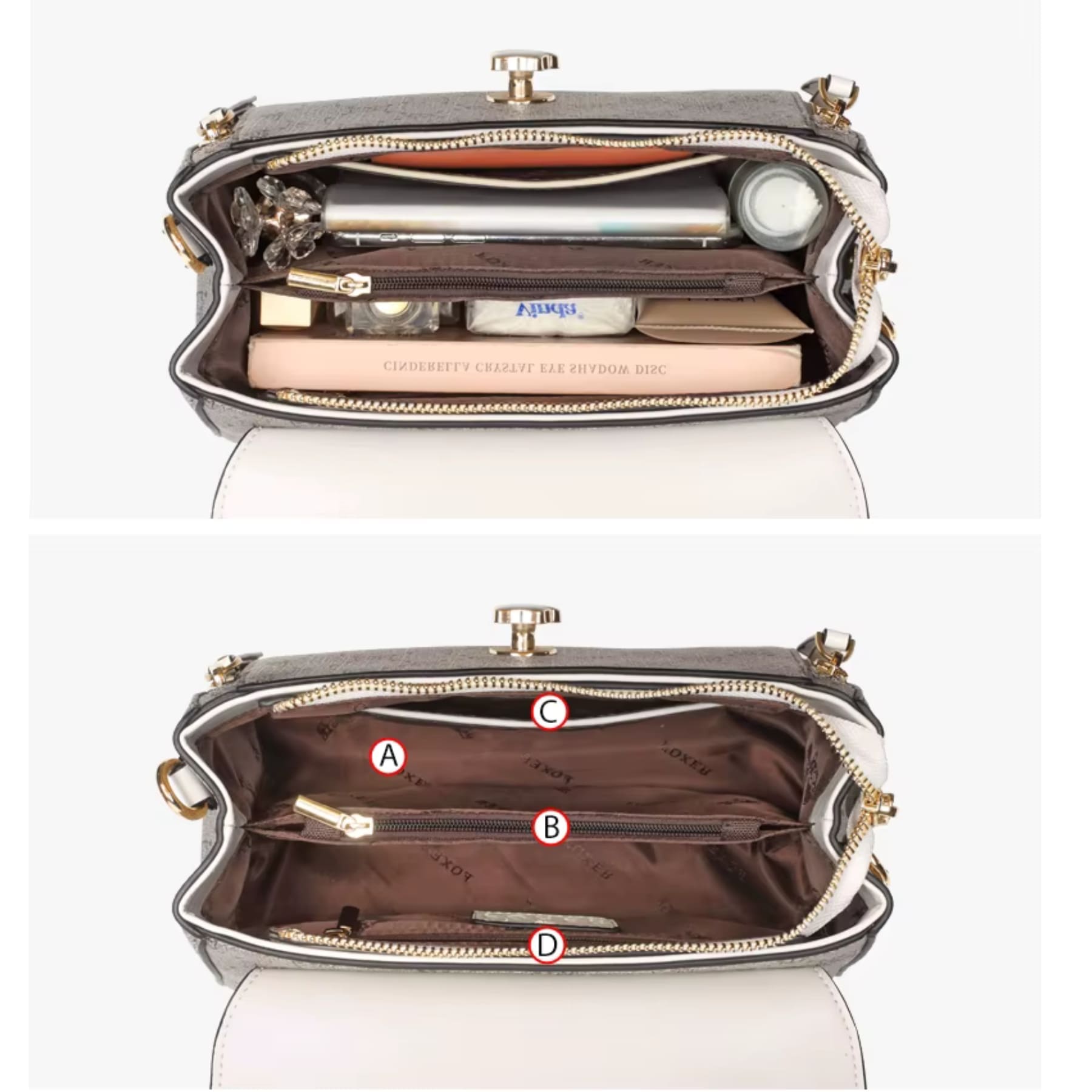 BOLSA FEMININA FOXER FEITA EM COURO REFINADO MODELO CÉLINEA BROWN