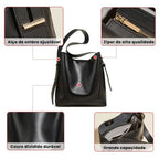 BOLSA FEMININA EM COURO  FOXER MODELO VALENCIA BLACK