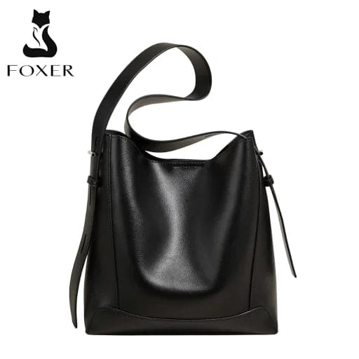 BOLSA FEMININA EM COURO  FOXER MODELO VALENCIA BLACK