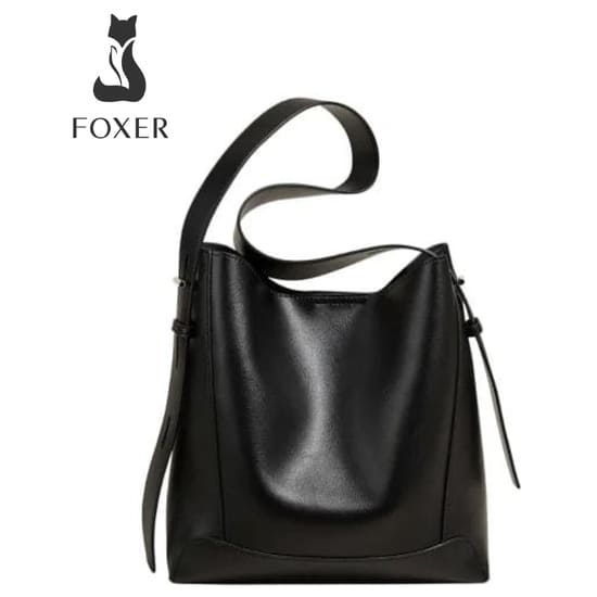 BOLSA FEMININA EM COURO  FOXER MODELO VALENCIA BLACK