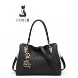 Bolsa Feminina Grande Preta Em Couro Refinado Modelo Alma Black