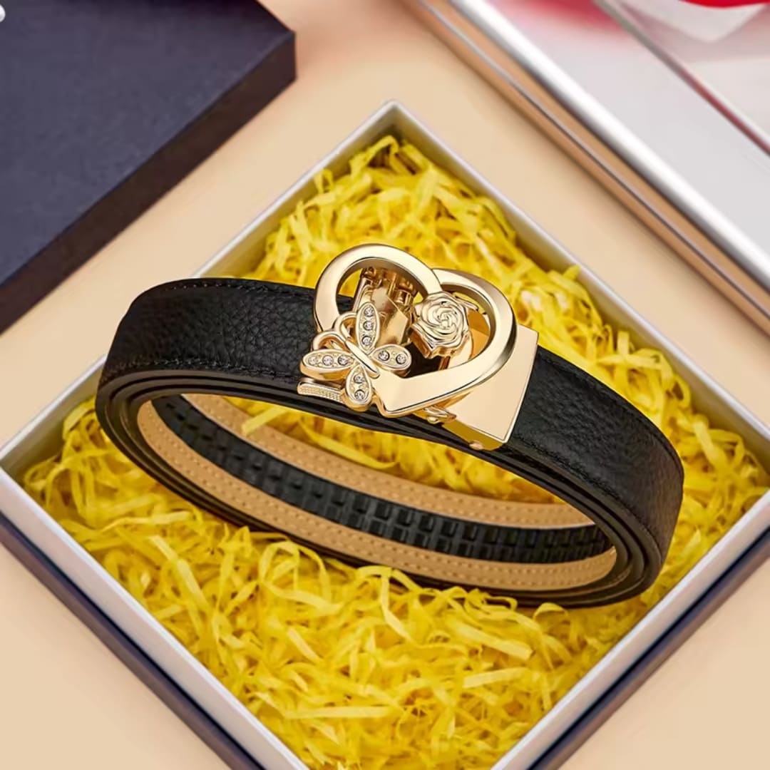 CINTO FEMININO ORIGINAL EM COURO LEGÍTIMO MODELO  VÉLINE BLACK- LINHA WILLIAM POLO