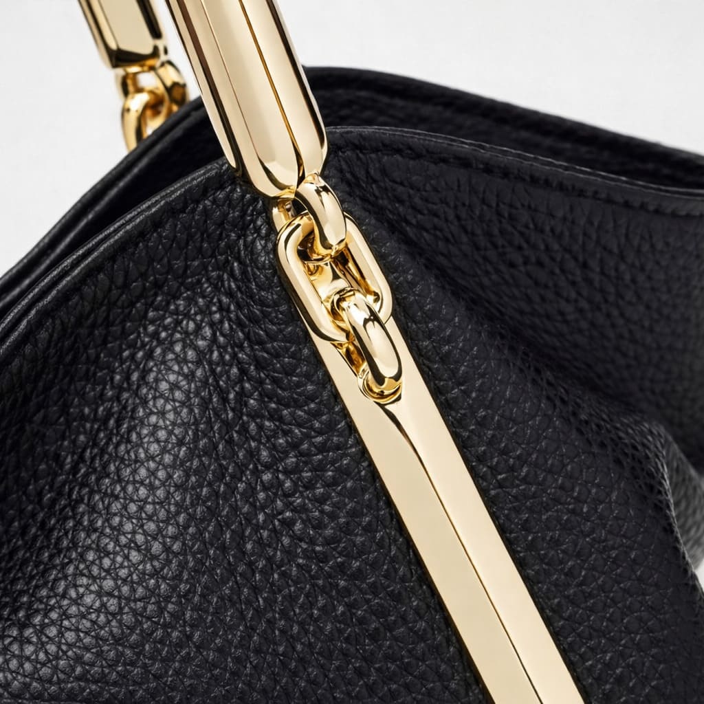 Bolsa Feminina Grande Preta Em Couro Genuíno Modelo Foxer Saint Germain Black