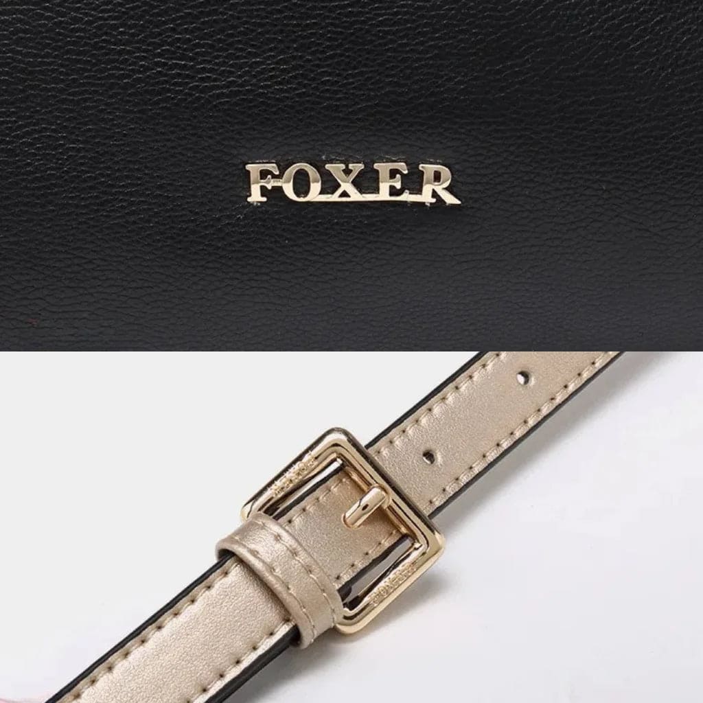 BOLSA FEMININA FOXER FEITA EM COURO GENUÍNO – MODELO ESSÉNNE BLACK