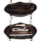 BOLSA FEMININA fOXER FEITA EM COURO GENUÍNO MODELO  BELLA VALLÉE  BLACK