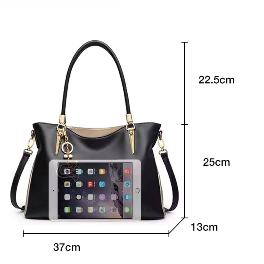 BOLSA FEMININA fOXER FEITA EM COURO GENUÍNO MODELO  BELLA VALLÉE  BLACK