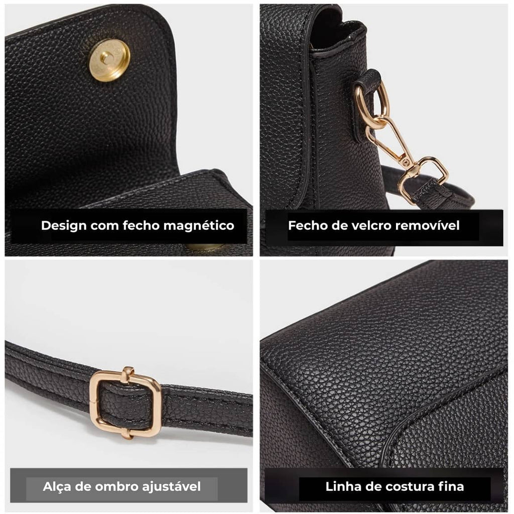 BOLSA FEMININA FOXER  EM COURO BOLSA DE OMBRO MODELO VERONA CROSS