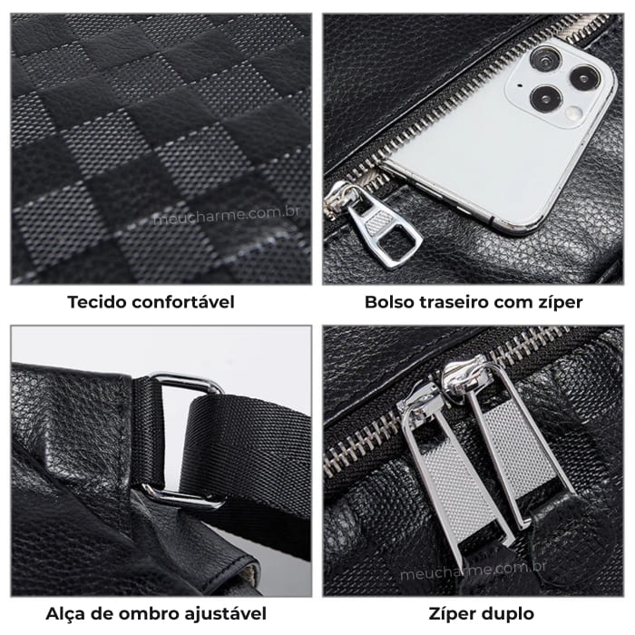 MOCHILA FEMININA FOXER FEITA EM COURO MODELO ÉLÉGANCE BLACK – LINHA PREMIUM
