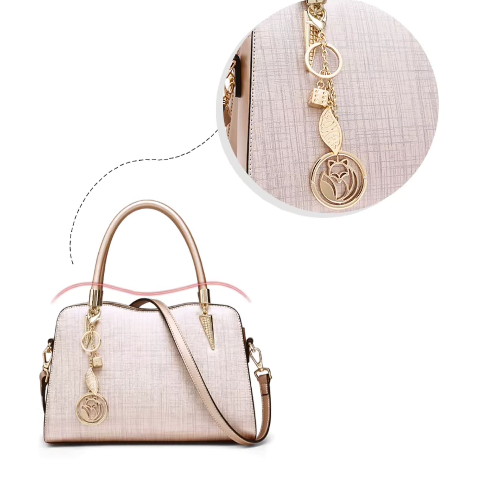 BOLSA FEMININA FOXER FEITA EM COURO GENUÍNO  MODELO  BELLA ROSÊ